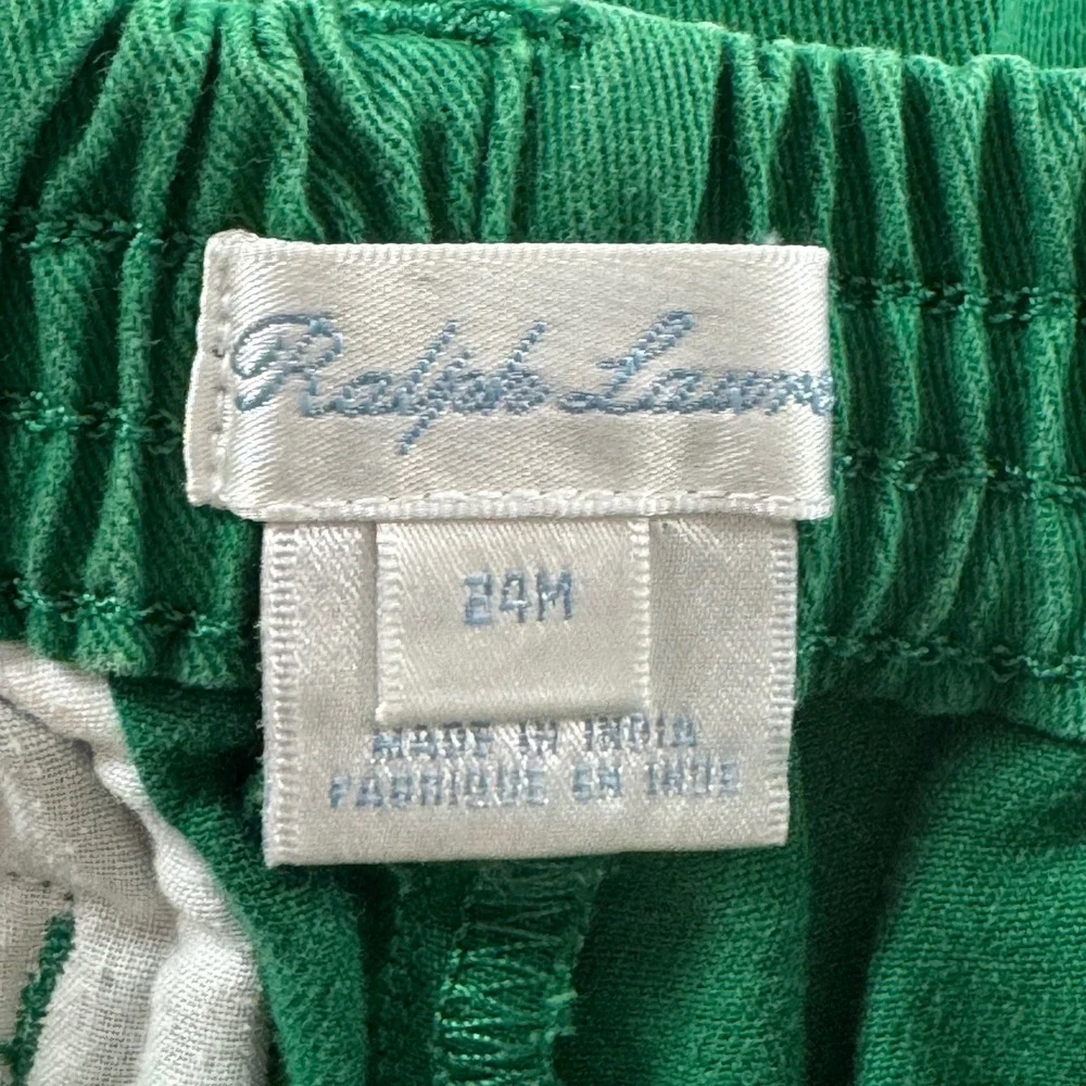 Ralph Lauren‎ Baby Size 24 Months Kelly Green Chino Pants FLAW